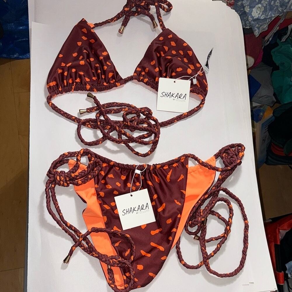 Shakara by ofuure nwt plus size reversible strappy cheeky bikini - Picture 8 of 14